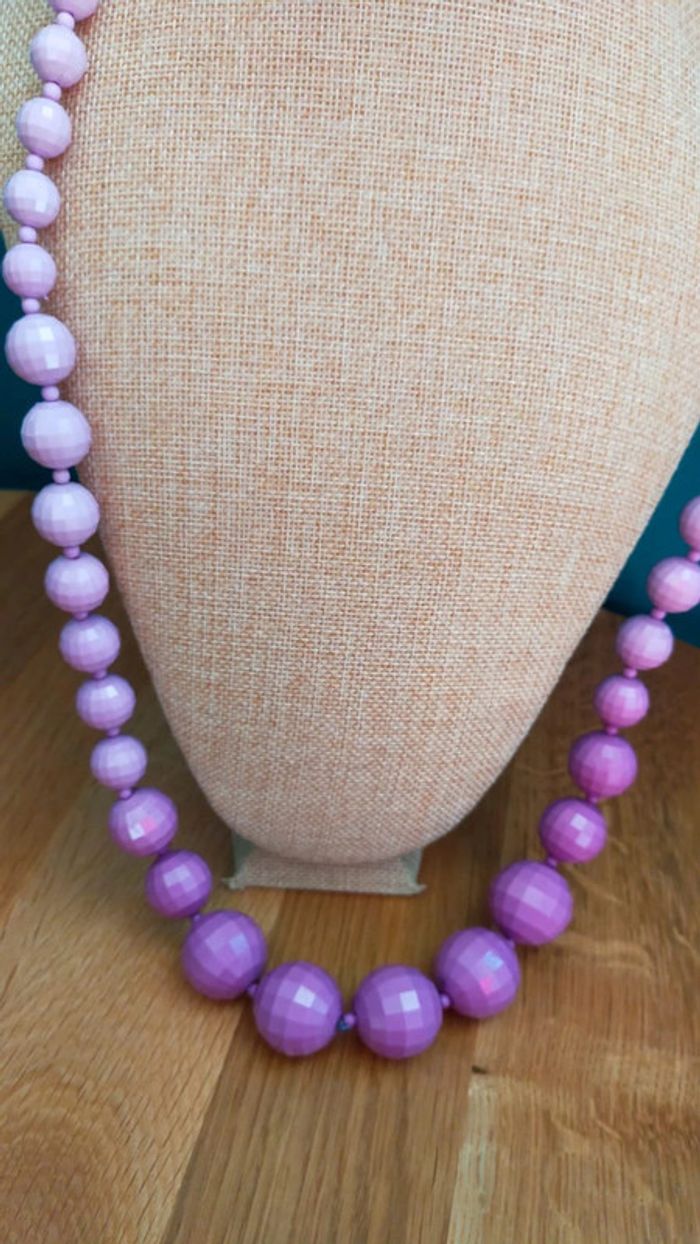 Collier fantaisie dégradé violet – Style rétro – PMN - photo numéro 6