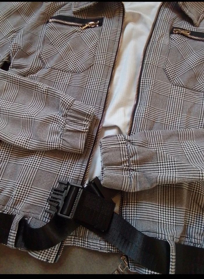 Veste courte à carreaux projet X paris - photo numéro 4