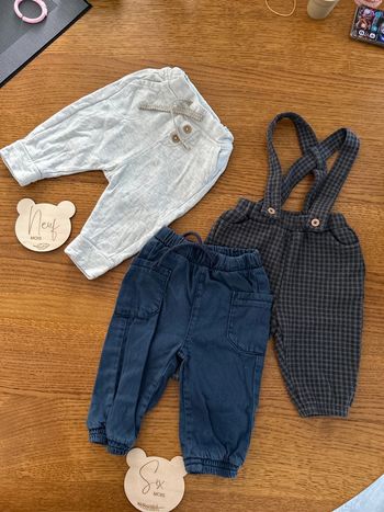 Lot 3 pantalons jogging cargo