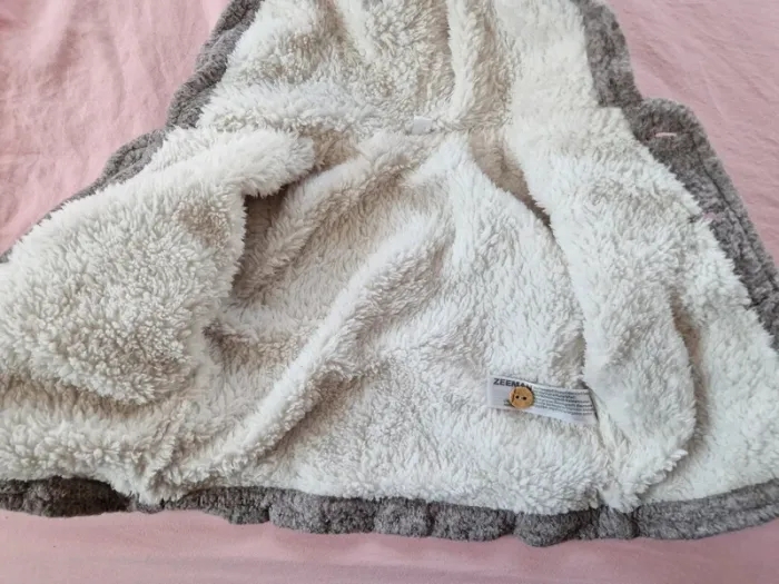 Gilet chaud bébé mixte Zeeman gris blanc 50 cm - photo numéro 3