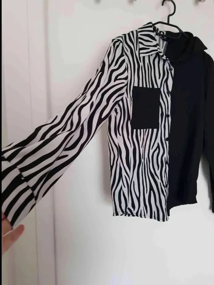 Chemise  shein motif  asymétrique taille 38 - photo numéro 4
