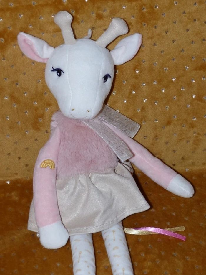 Doudou girage 45 cm Zarafa Kaloo Rose 🦒 parfait état - photo numéro 2