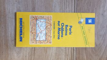 Vintage carte routière Michelin France Paris Reims Châlons sur Marne numéro 56