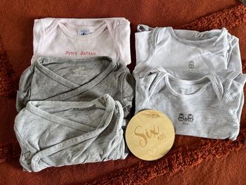 Lot de 5 bodys manches longues 6 mois