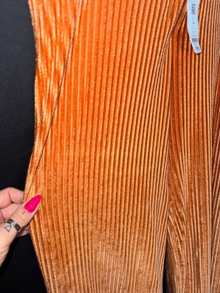 Superbe, pantalon, rouille velours, côtelé, taille L - photo numéro 2