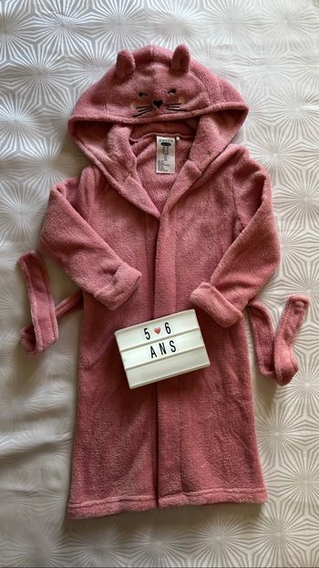 Peignoir polaire pilou pilou à capuche fille 5/6 ans
