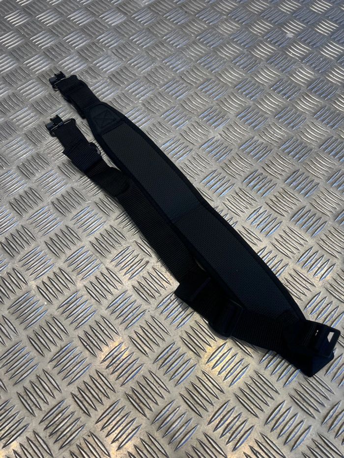Sangle a bandouliere noir fusil carabine de chasse rembouree amovible avec 2 points fixation - photo numéro 2