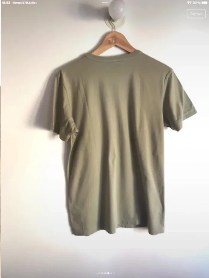 T-shirt homme Diesel kaki manches courtes taille M - photo numéro 10