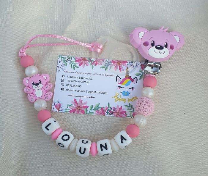 Attache tétine personnalisée Ourson - photo numéro 2