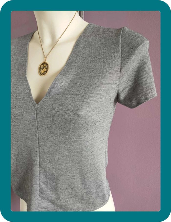 Tee shirt gris Zara - photo numéro 5