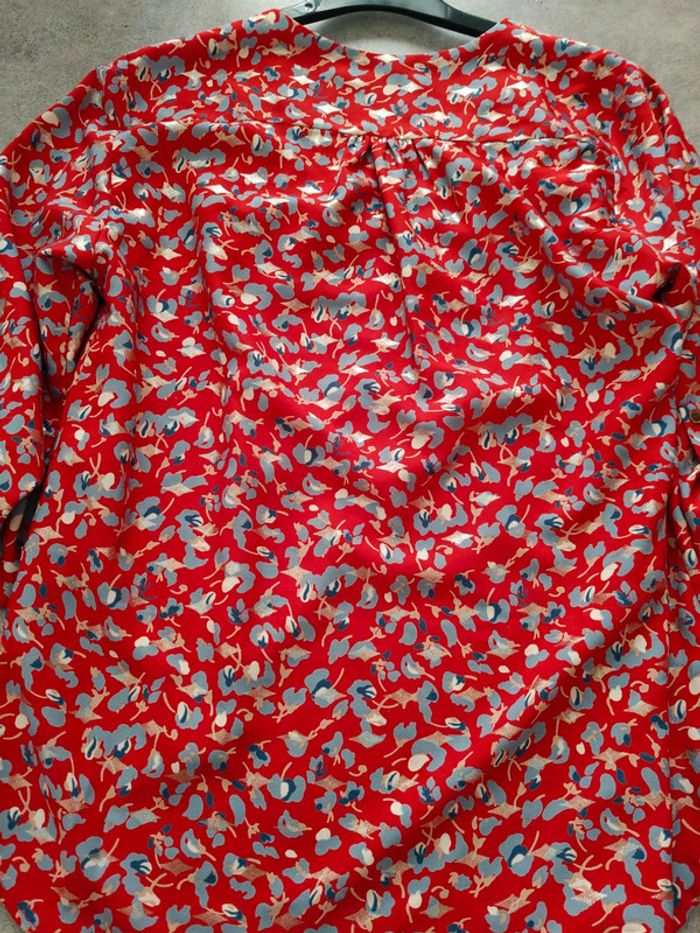 Mamouchka top col en V Macon taille M rouge bleu doré - photo numéro 3