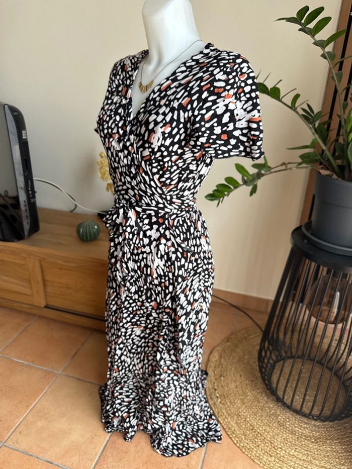 Robe longue portefeuille imprimée - photo numéro 4