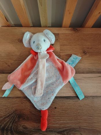 Souris baby nat rose et blanche