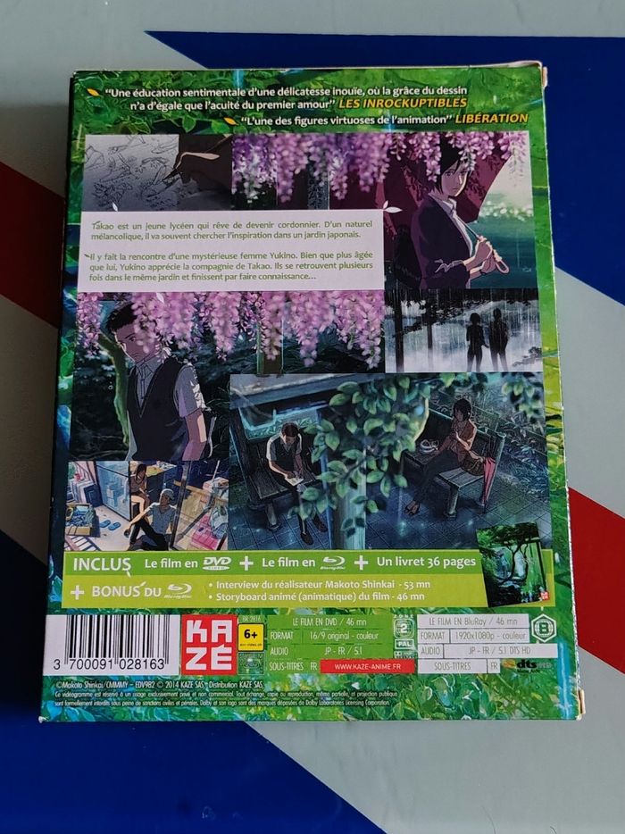 COMBO Collector Blu Ray + DVD Garden of the Words (Makoto Shinkai) RARE - photo numéro 2