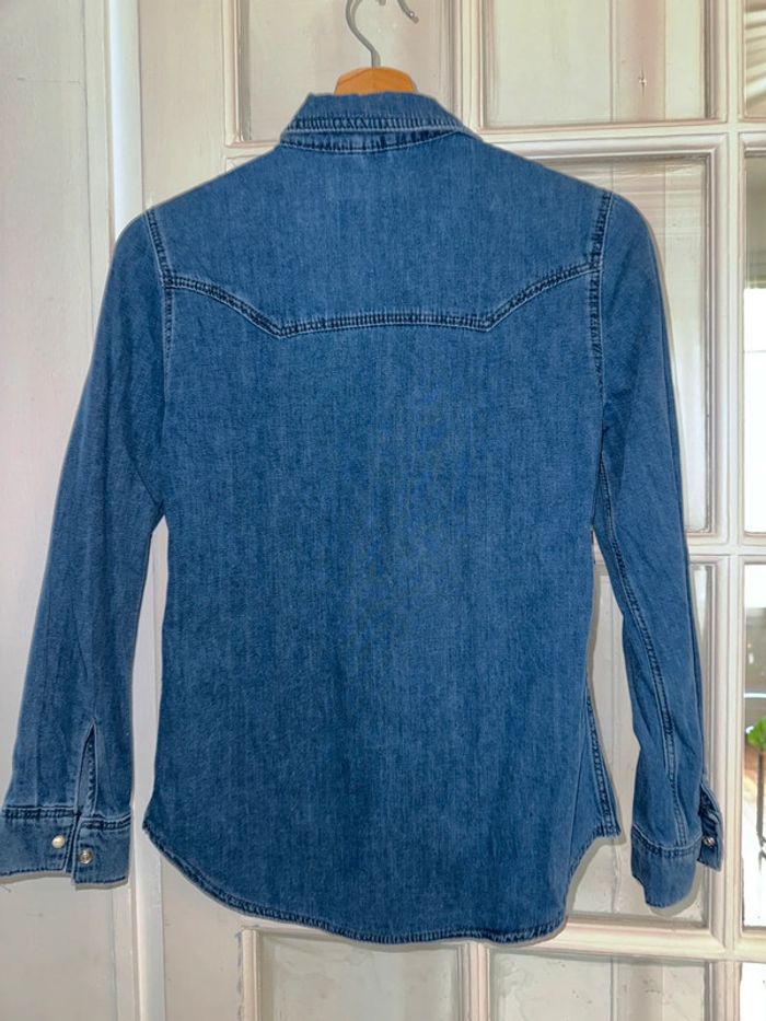 Chemise en jeans moto top shop  Taille 34 - photo numéro 3