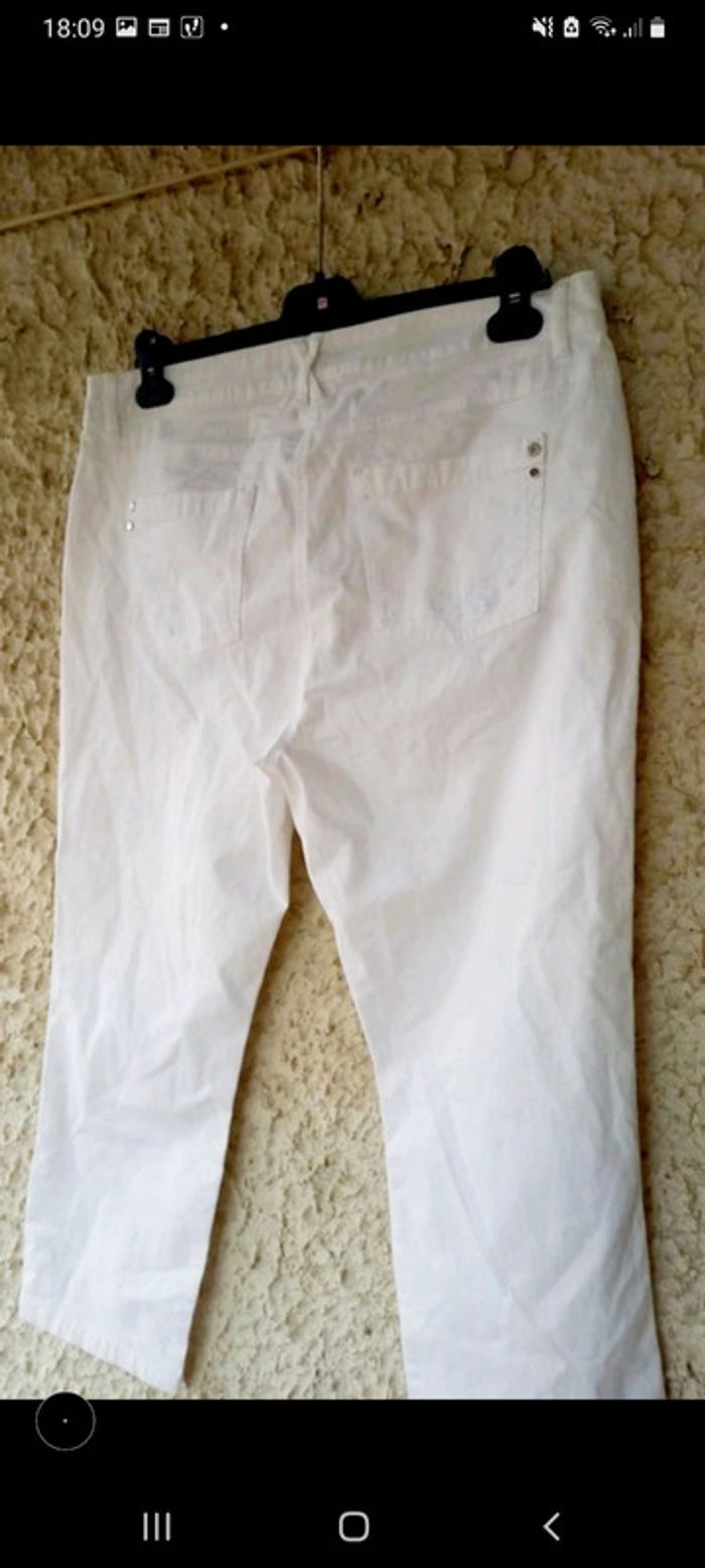 Pantalon femme 7/8ème blanc 46🦜 - photo numéro 3