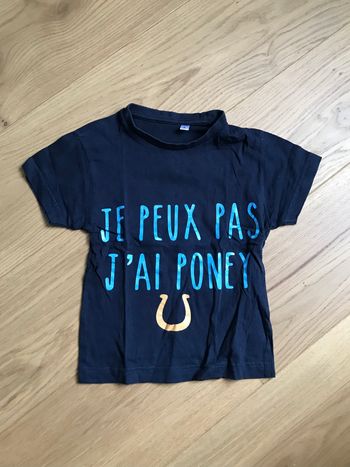 T-shirt humour poney 4 ans