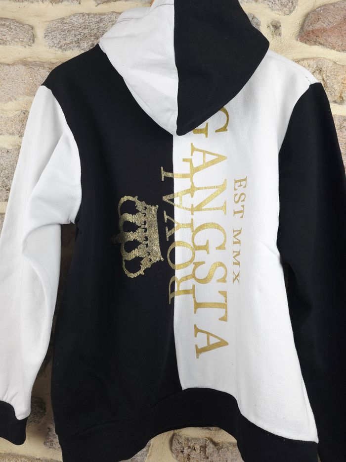 Sweat à capuche bicolore noir et blanc Homme/ Ado taille M marque Brave Soul 🎸 - photo numéro 9