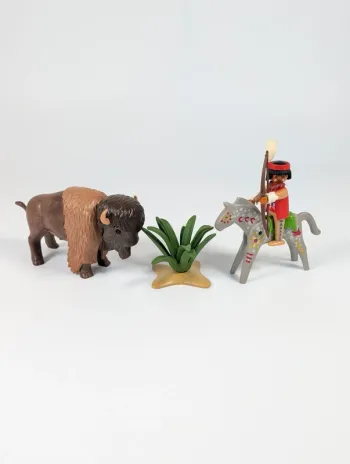 Playmobil Bison cheval et indien