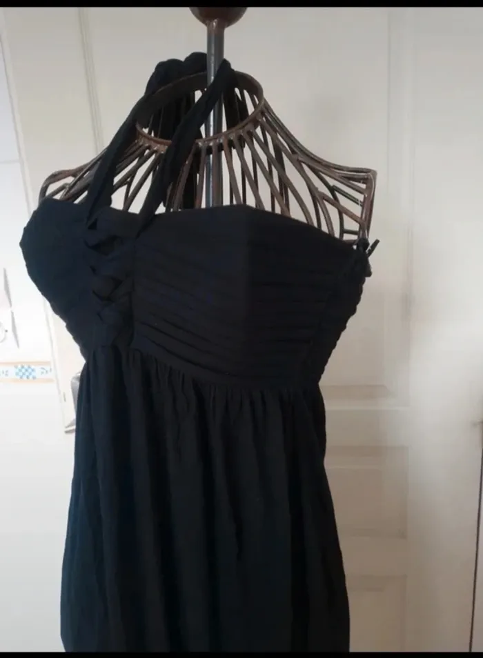 Jolie petite robe noir bandeau d'été femme camaïeu taille S/36 - photo numéro 3