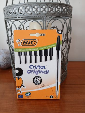 Bic cristal original: Paquet 8 Stylos-billes encre noire