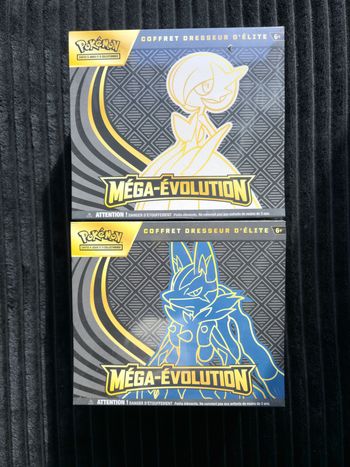 Lot Coffret Dresseur d’Élite ETB ME1 – Méga-Évolution Lucario & Méga-Évolution Gardevoir