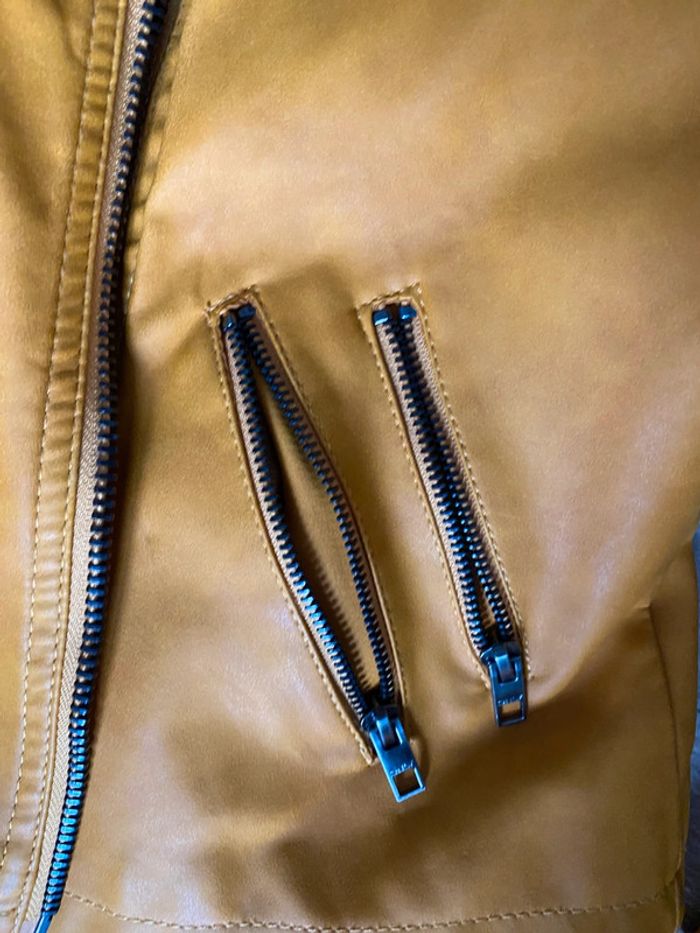 Veste simili cuir only jaune - photo numéro 5