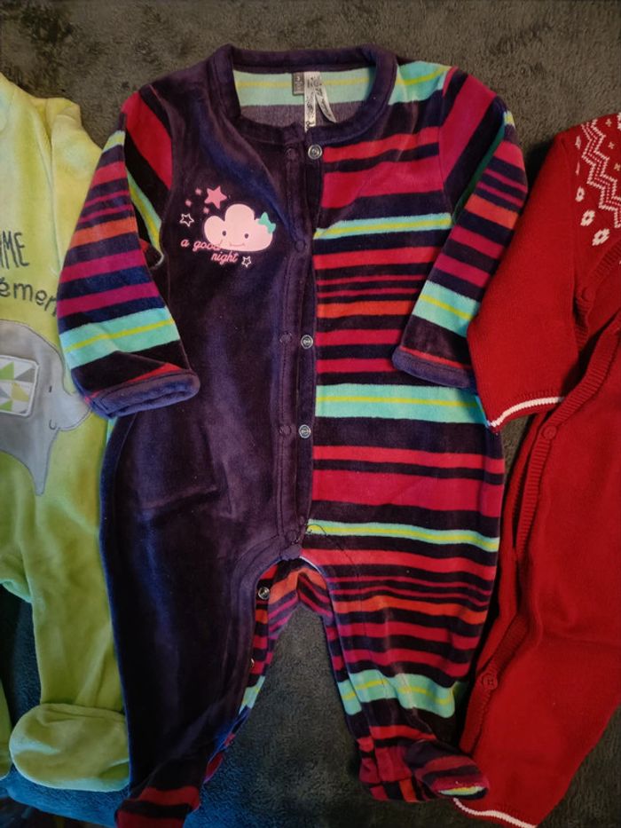 Lot de 4 pyjamas ouverture devant taille 3 mois - photo numéro 6