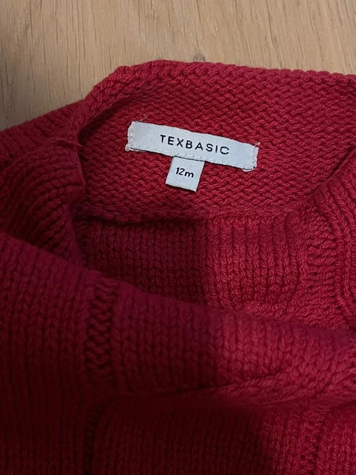 Pull rouge - Tex Basic - 12mois - photo numéro 3