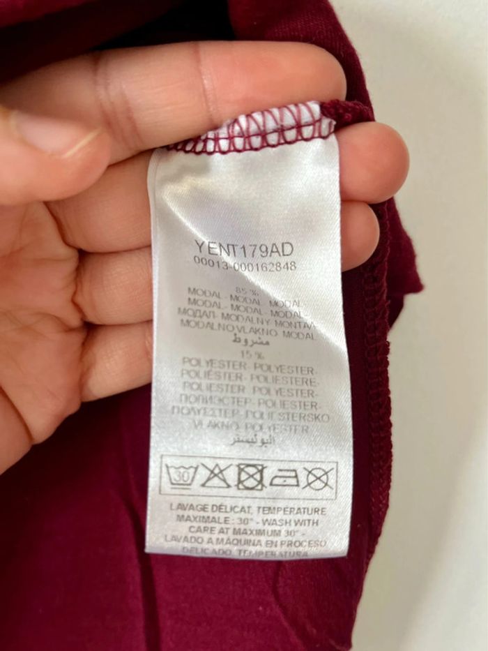 Haut rouge bordeaux Naf Naf taille S - photo numéro 3