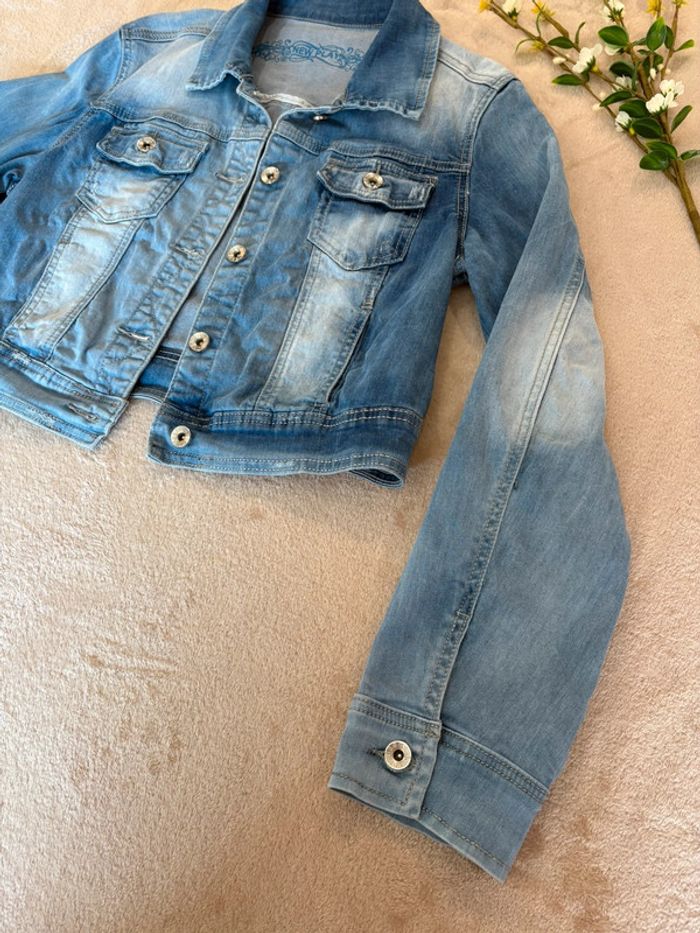 Veste courte en jean femme 40 - photo numéro 3
