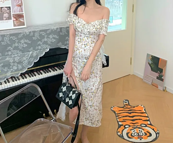 Robe longue imprimée sans bretelles - photo numéro 4