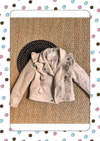 Veste simili cuir beige