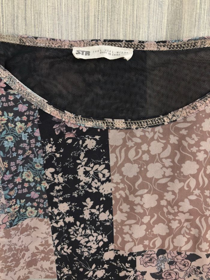 Haut mesh vintage patchwork fleurs - photo numéro 9