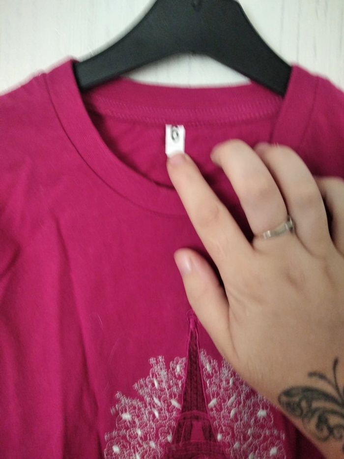 t-shirt paris fushia 6 ans - photo numéro 3