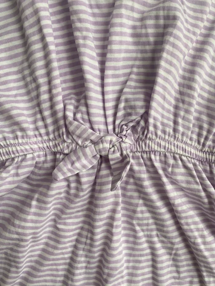 Robe à rayures violet et blanc h&m 7/8ans - photo numéro 3