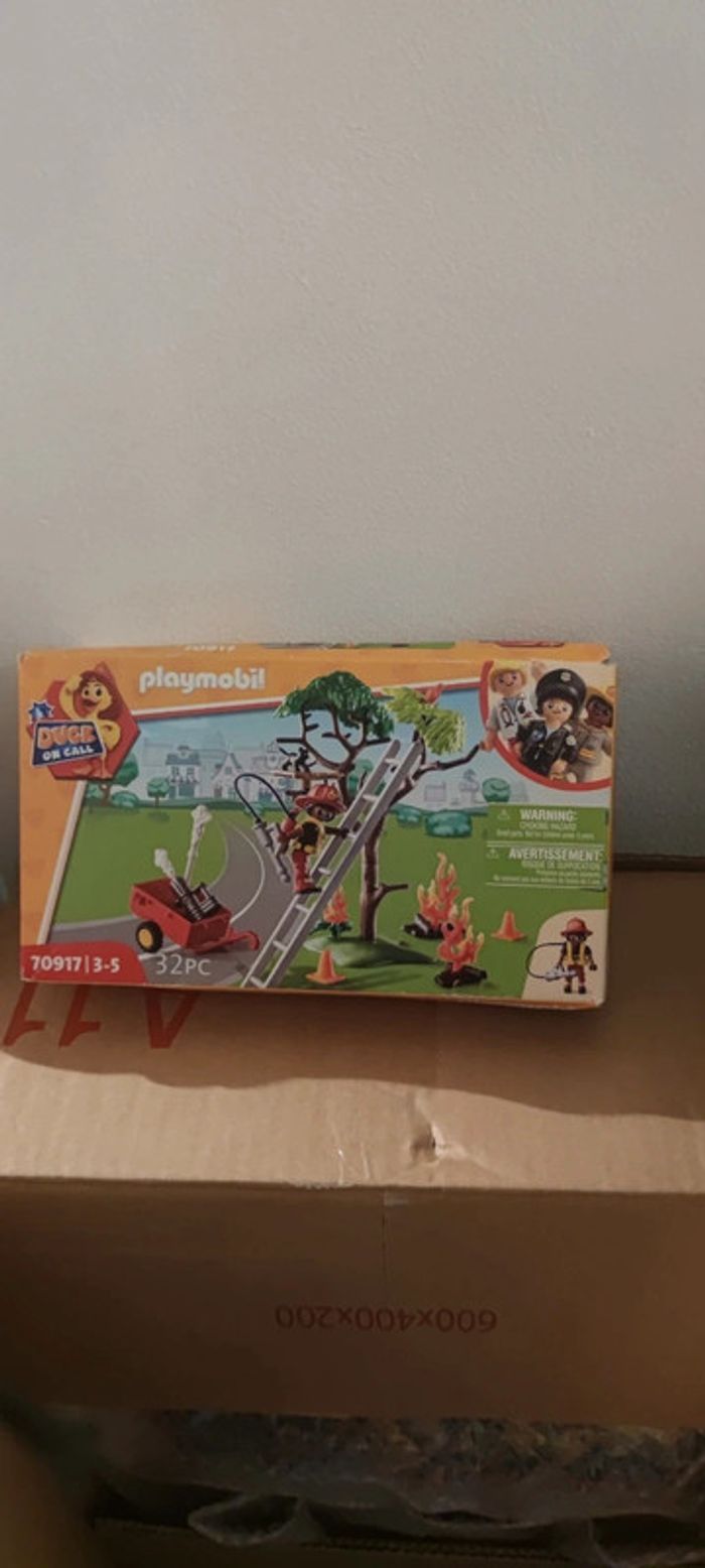 Playmobil pompier et chat neuf 3/5ans