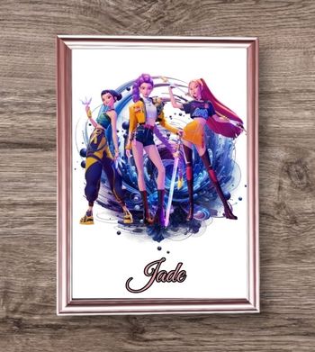 Cadre personnalisé KPOP Demon Hunters prénom au choix