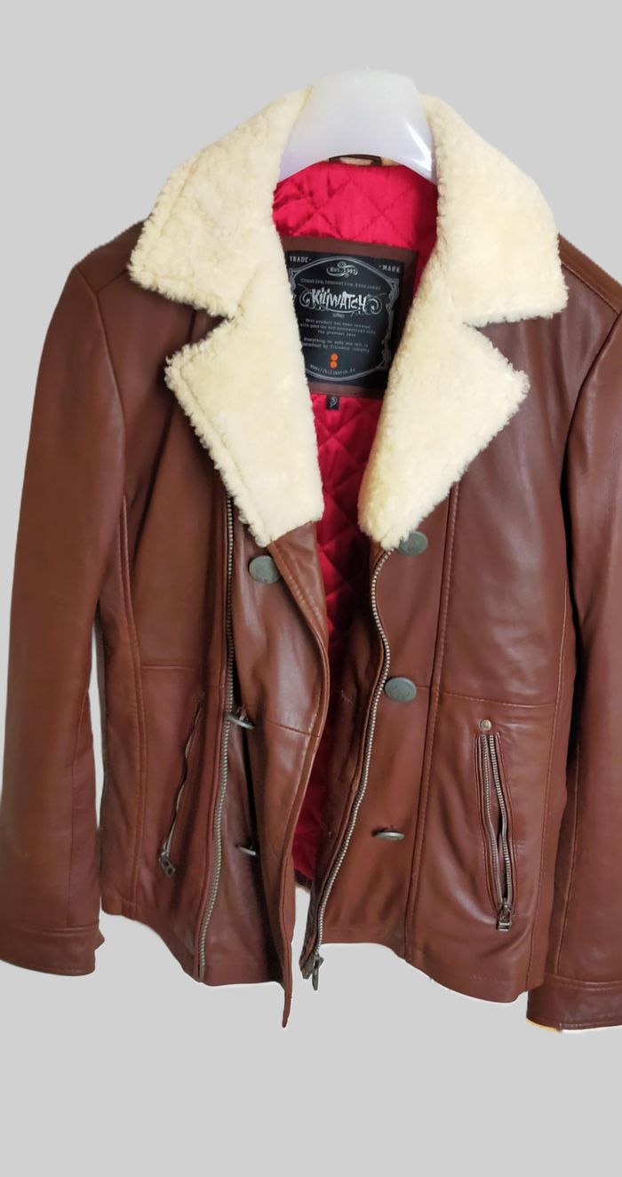 Blouson cuir mouton Kiliwatch marron – Taille S – Très bon état - photo numéro 3