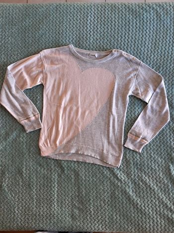 Pull cœur rose