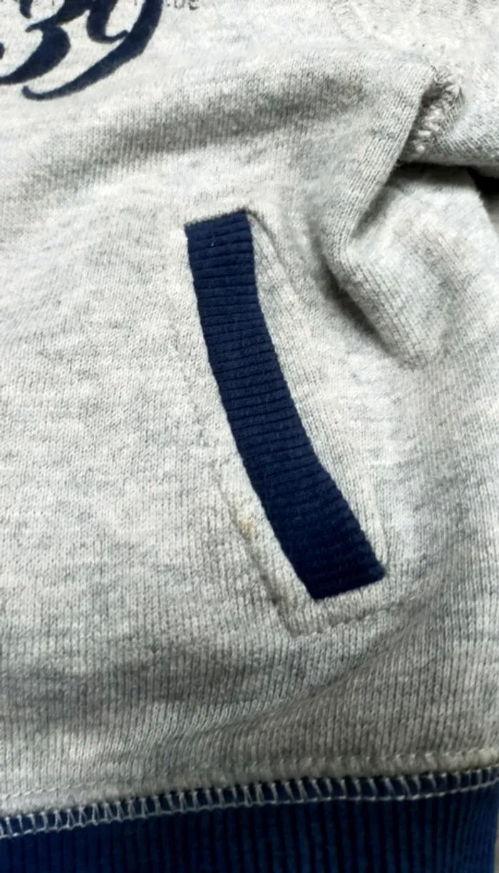 Gilet à capuche zippé gris et marine garçon 6 mois Grain de blé - photo numéro 8