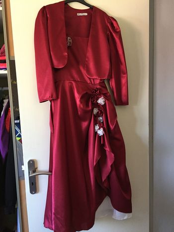 Ensemble robe + boléro bordeaux Mela Fashion Taille 14