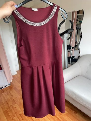 Robe bordeau strass M Pimkie