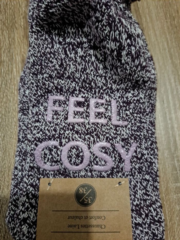 Chausettes anti-dérapantes violettes 35/38 - photo numéro 5