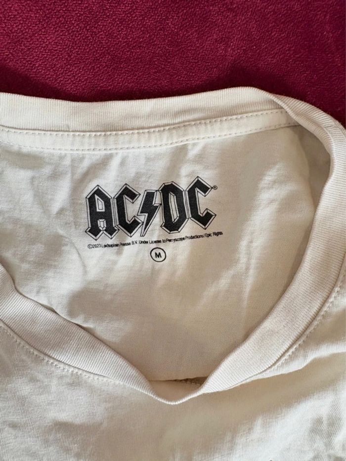 T-shirt crème imprimé léopard dégradé ACDC taille M - photo numéro 5