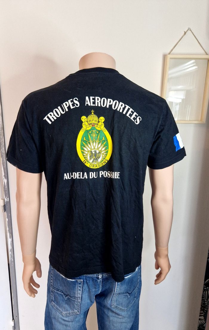 Paratrooper Inc T-shirt Noir Droit Homme M Militaria Parachutiste 90s 00s