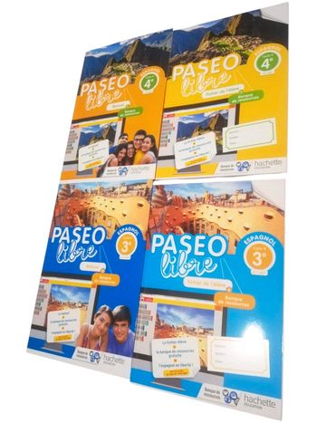 Lot de deux manuels scolaires espagnol et leurs fichiers vierges