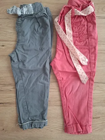 Lot de 2 pantalons légers tape à l'oeil/obaibi 2ans