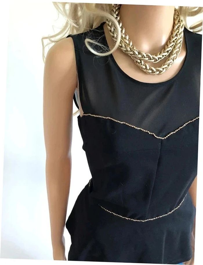 Haut noir et doré neuf sans manches Morgan taille S (valeur 35€) - photo numéro 5