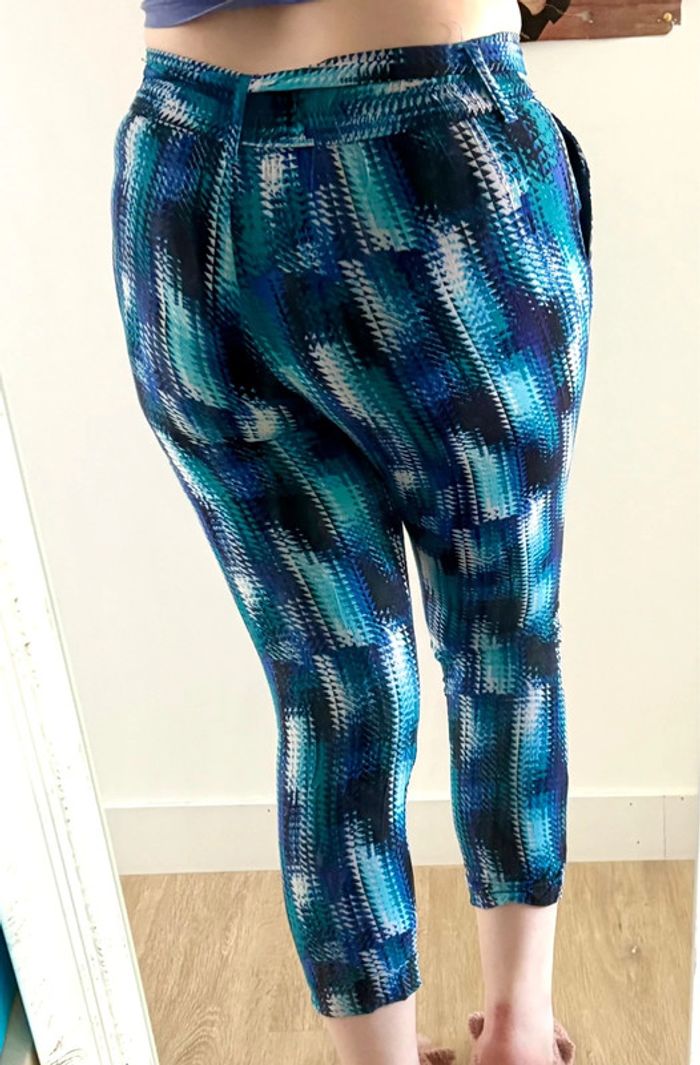 Pantalon d'été fluide bleu à motifs 40 C&A - photo numéro 4